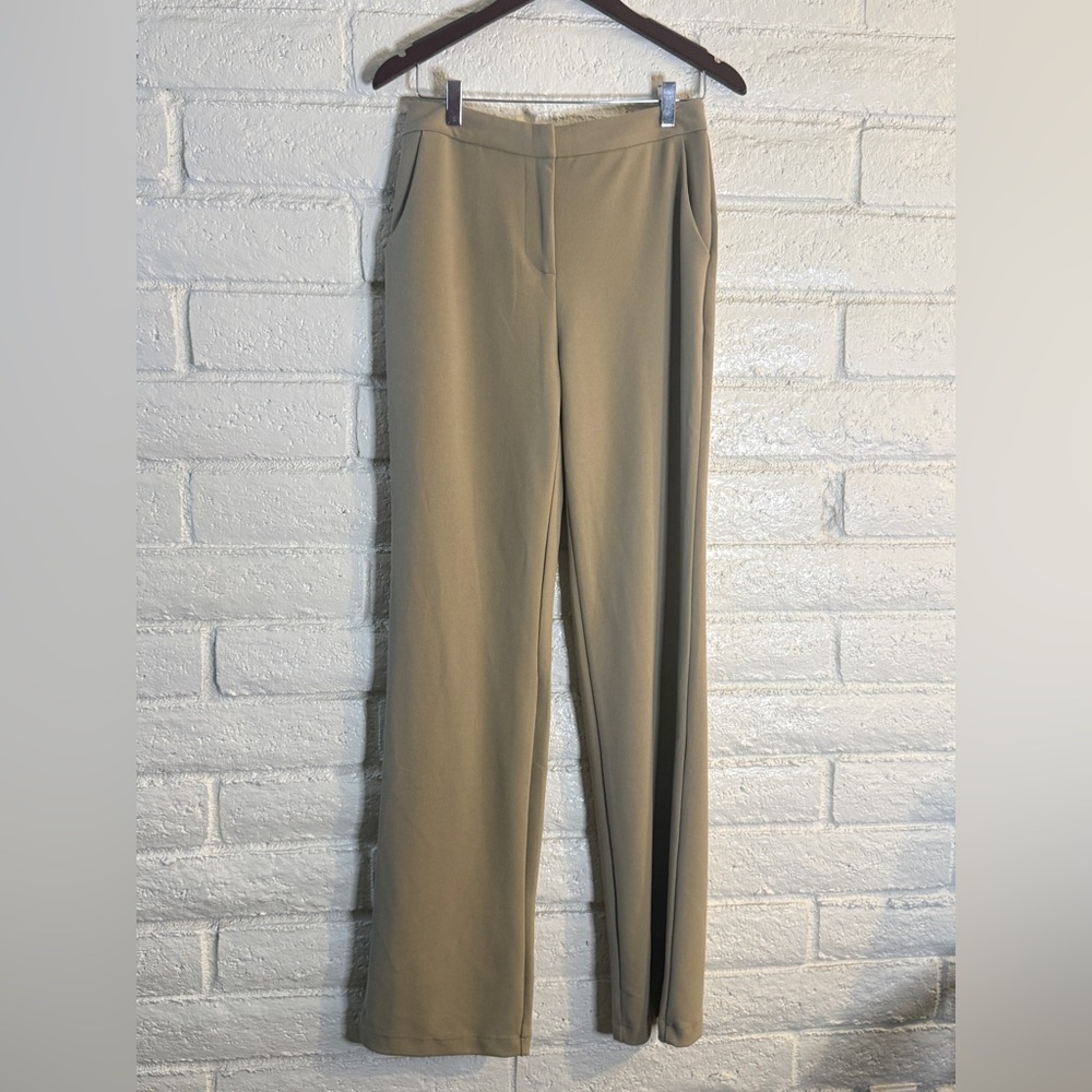 Fashion Nova Taupe High Waisted Wide Leg Dress Pants Size M - Picture 2 of 5